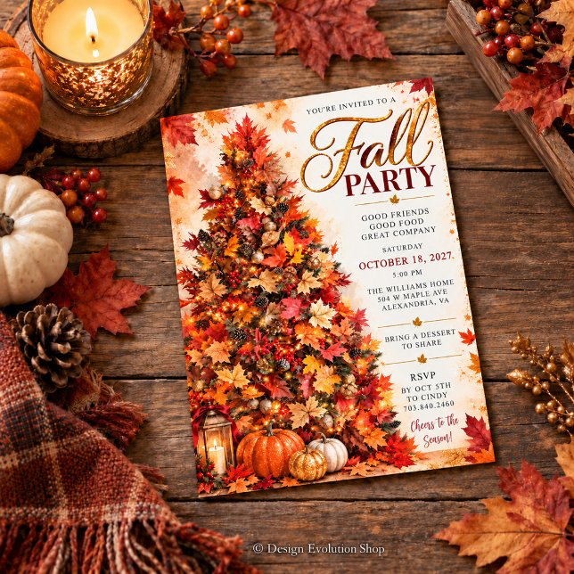 Fall Party Invitation | Autumn Tree  (Creator Uploaded)