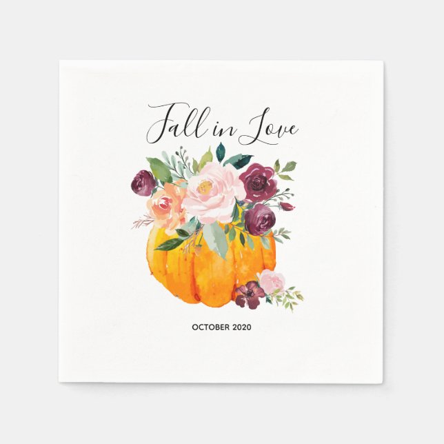 fall party, pumpkin, autumn Cocktail Paper Napkins (Front)