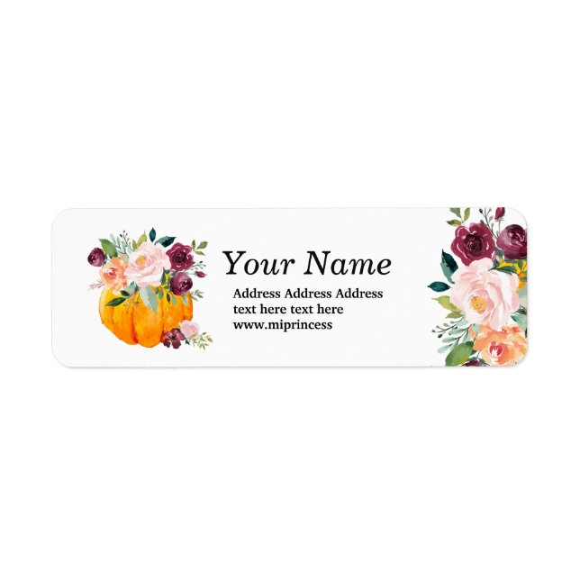 fall party, pumpkin autumn return address stickers (Front)