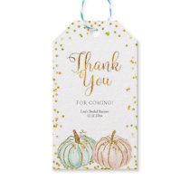 Fall Pastel Pumpkin Gender Reveal Thank You Tag