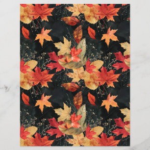 Fall Pattern Leaves and Pumpkins