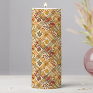 Fall Pattern Pillar Candle