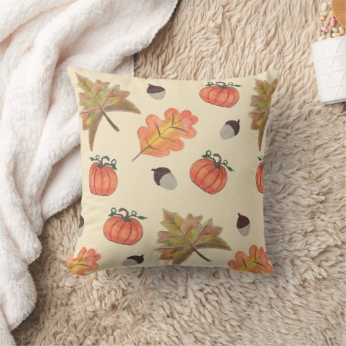 Fall Pattern  Throw Pillow