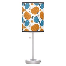 Fall pattern with orange and blue pumpkins