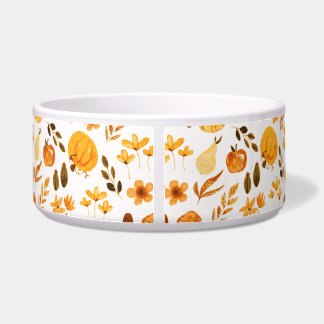 Fall Pattern with Pumpkins, Leaves:Autumn Elegance Bowl
