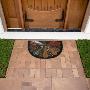 Fall Patterns Beautiful Half Circle Fan Doormat