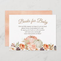 Fall Peach and Green Pumpkin Books for Baby Postcard