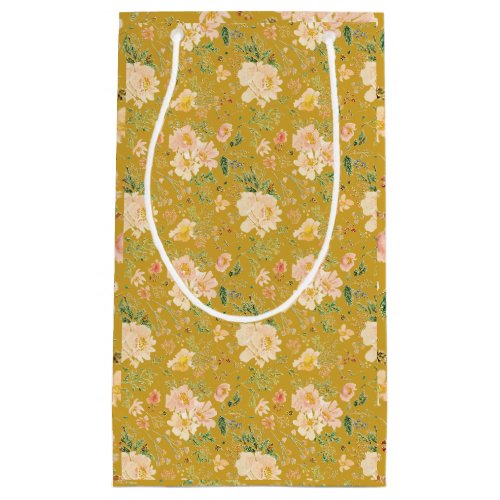 Fall Peach Flower Watercolor Wine Bag