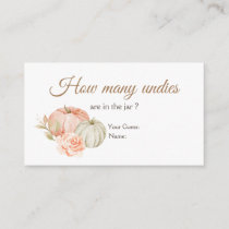 Fall Peach Green Pumpkin How Many Undies Enclosure Card