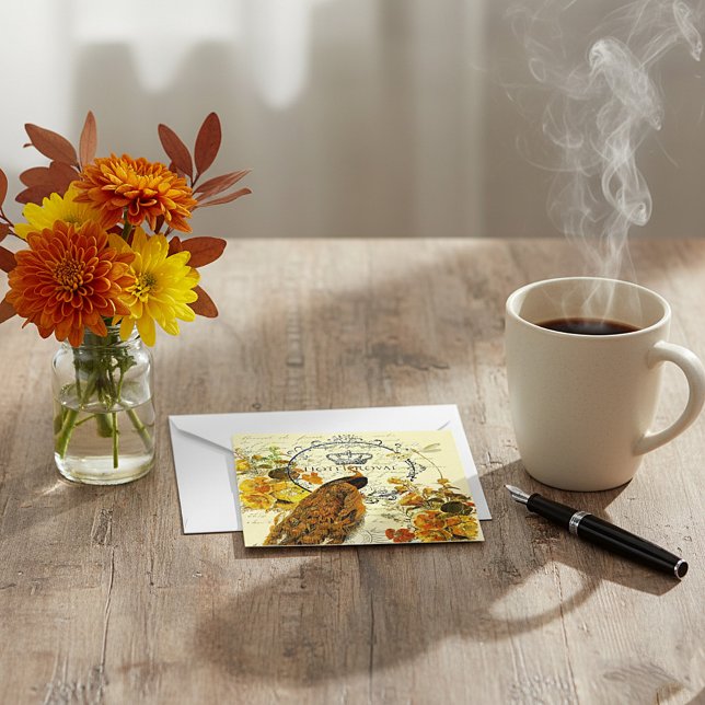 Fall peacock note card (Creator Uploaded)