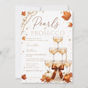 Fall Pearls & Prosecco Bridal Shower Invitation
