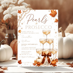 Fall Pearls & Prosecco Bridal Shower Invitation