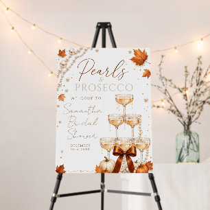 Fall Pearls & Prosecco Wine Bridal Shower Welcome Foam Board