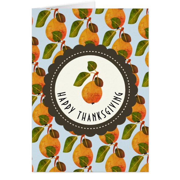 Fall Pears Fruit Thanksgiving Card
