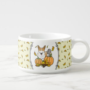 Fall Pembroke Welsh Corgi (red 1) Pumpkins Cute Bowl