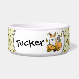 Fall Pembroke Welsh Corgi (red 1) Pumpkins Cute Bowl