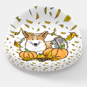 Fall Pembroke Welsh Corgi (red 1) Pumpkins Cute Paperweight