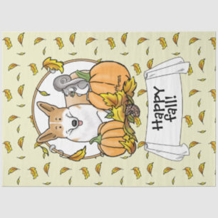 Fall Pembroke Welsh Corgi (red 1) Pumpkins Cute Tissue Paper