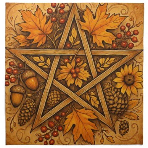 Fall Pentacle Cloth Napkin