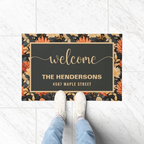 Fall Personalized Family Name Welcome Doormat