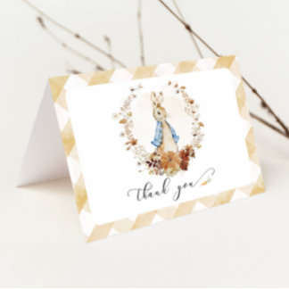 Fall Peter Rabbit Baby Boy Thank You Card
