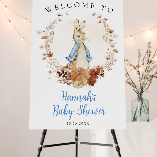 Fall Peter Rabbit Boy Welcome Sign Foam Board (In Situ (Stand))