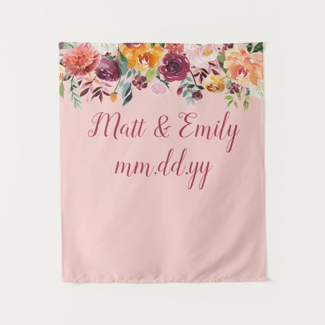 Fall Photo Booth Prop Boho Autumn Wedding Backdrop (Front)