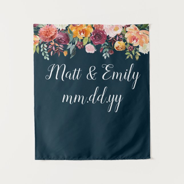 Fall Photo Booth Prop Boho Autumn Wedding Backdrop (Front)