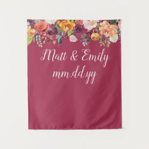 Fall Photo Booth Prop Burgundy Wedding Backdrop