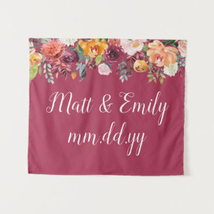 Fall Photo Booth Prop Burgundy Wedding Backdrop