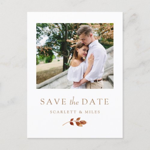 Fall Photo Save The Date Wedding Announcement Postcard