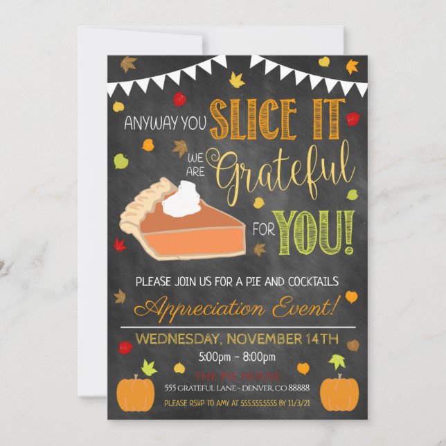 Fall Pie Appreciation Invitation (Front)