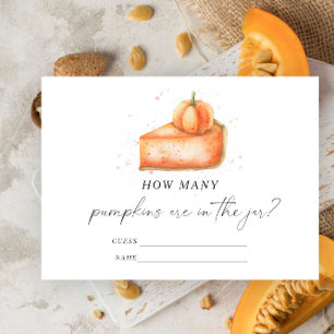 Fall pie - guess how many pumpkins are in the jar enclosure card