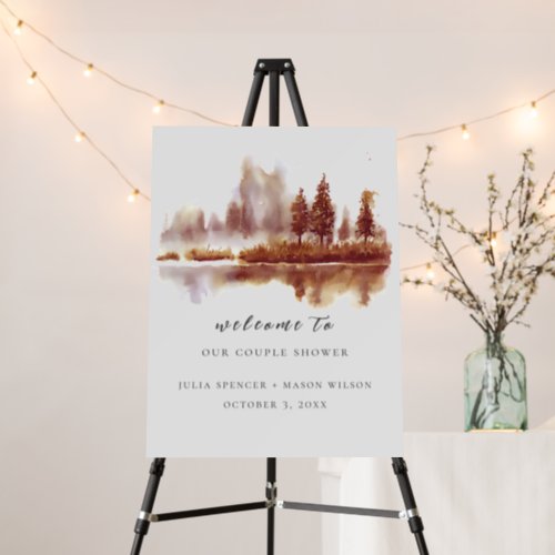 Fall Pine Tree Couples Shower Welcome Foam Board