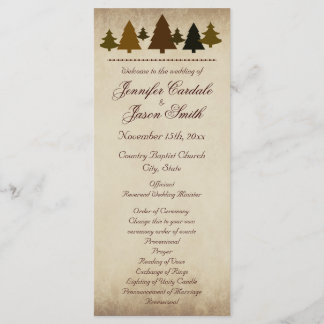 Fall Pine Trees Autumn Wedding Programs