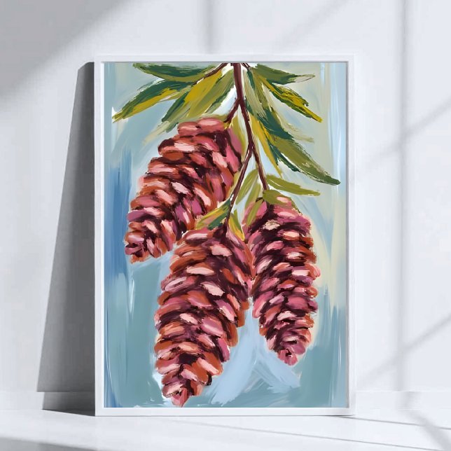 Fall Pinecones Watercolor Autumn Poster (Creator Uploaded)