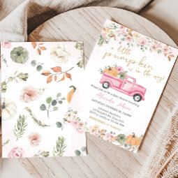 Fall Pink Pumpkin Baby Shower Invitation | Zazzle