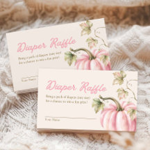 Fall Pink Pumpkin Diaper Raffle Card