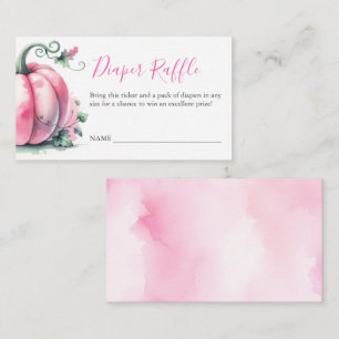 Fall Pink Pumpkin Diaper Raffle Enclosure Card