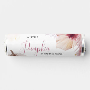 Fall Pink Pumpkin Floral Girl Baby shower Breath Savers® Mints