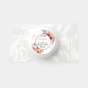 Fall Pink Pumpkin Floral Girl Baby shower Life Saver® Mints