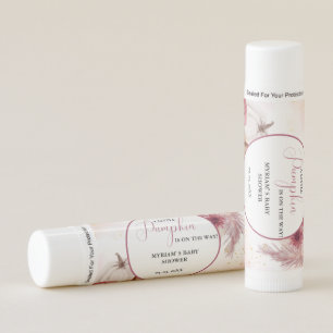 Fall Pink Pumpkin Floral Girl Baby shower Lip Balm