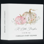 Fall Pink Pumpkin Girl Baby Shower Photo Binder<br><div class="desc">Fall Pink Pumpkin Baby Shower Photo Album Binder. Most text is editable - click the "Customize Further" button to edit. Matching items in our store Cava party design</div>