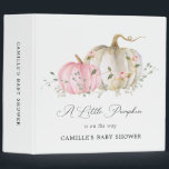 Fall Pink Pumpkin Girl Baby Shower Photo Binder<br><div class="desc">Fall Pink Pumpkin Baby Shower Photo Album Binder. Most text is editable - click the "Customize Further" button to edit. Matching items in our store Cava party design</div>