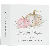 Fall Pink Pumpkin Girl Baby Shower Photo Binder