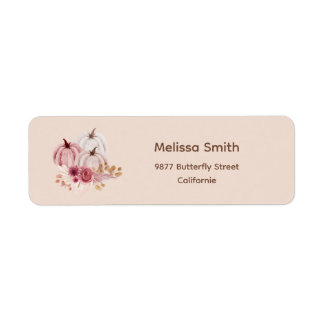 Fall Pink Pumpkin Return Address Label