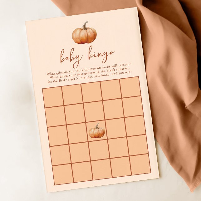 Fall Plaid A Little Pumpkin Baby Bingo Shower Game (Creator Uploaded)
