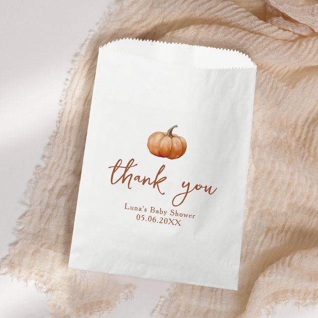 Fall Plaid A Little Pumpkin Baby Shower Favor Bag (Creator Uploaded)