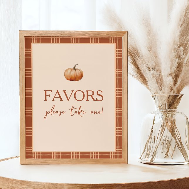 Fall Plaid A Little Pumpkin Baby Shower Favor Sign (Creator Uploaded)