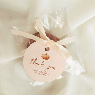 Fall Plaid A Little Pumpkin Baby Shower Favor Tags